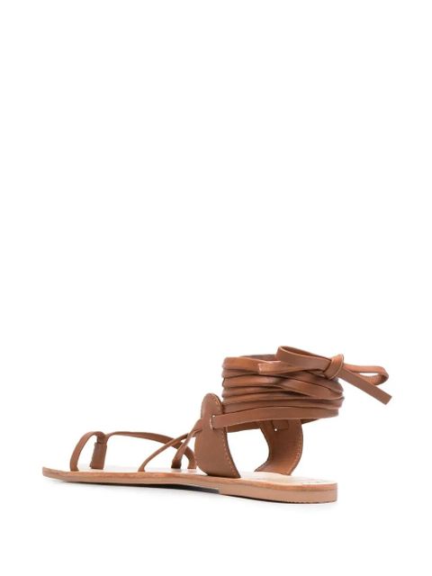 Manebi x Alex Rivière leather sandals - Brown
