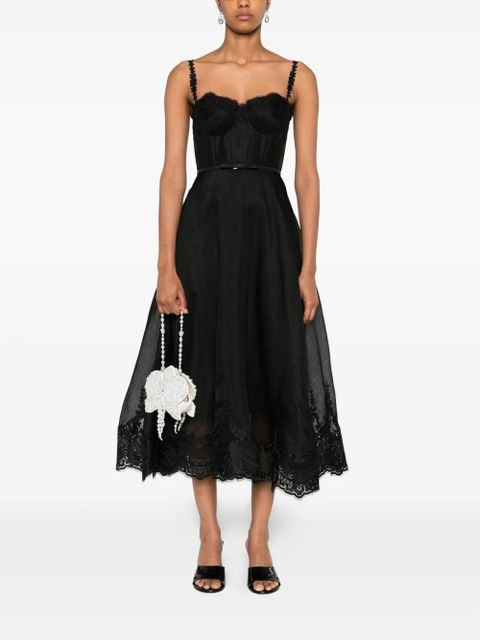 ZIMMERMANN lace-trimmed corset midi dress - Black - zdjęcie produktu nr 2