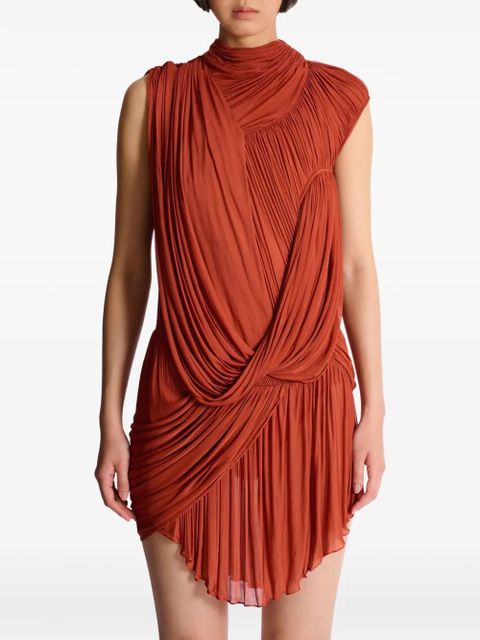 Balmain draped flowing dress - Red