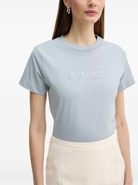 PINKO embroidered-logo T-shirt - Blue