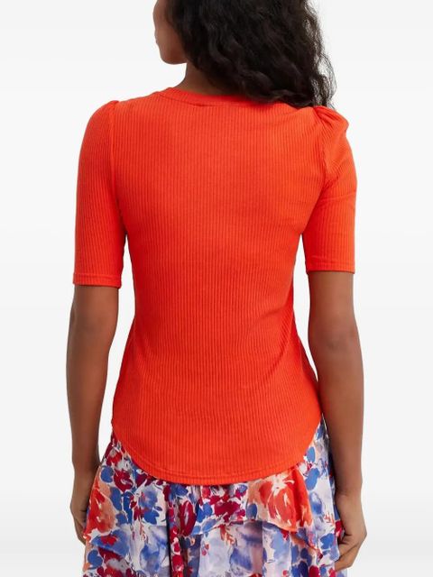 Lauren Ralph Lauren puff-sleeve ribbed top - Orange - zdjęcie produktu nr 2