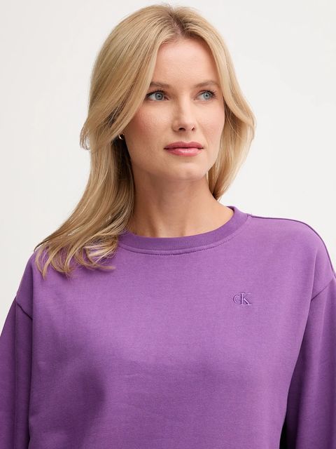 Calvin Klein Jeans bluza damska kolor fioletowy gładka LV047B236G