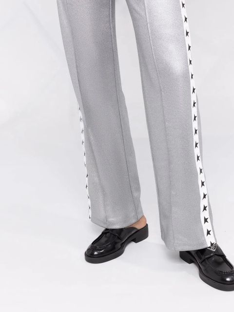 Golden Goose logo-tape straight-leg trousers - Grey
