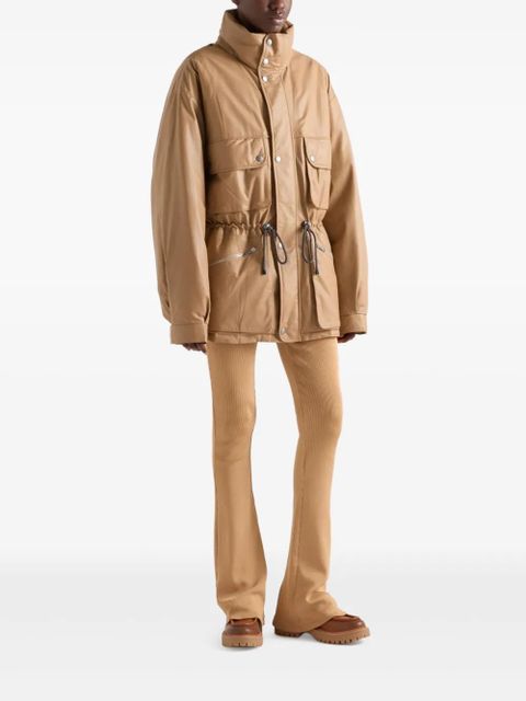 Prada Nappa leather coat - Neutrals