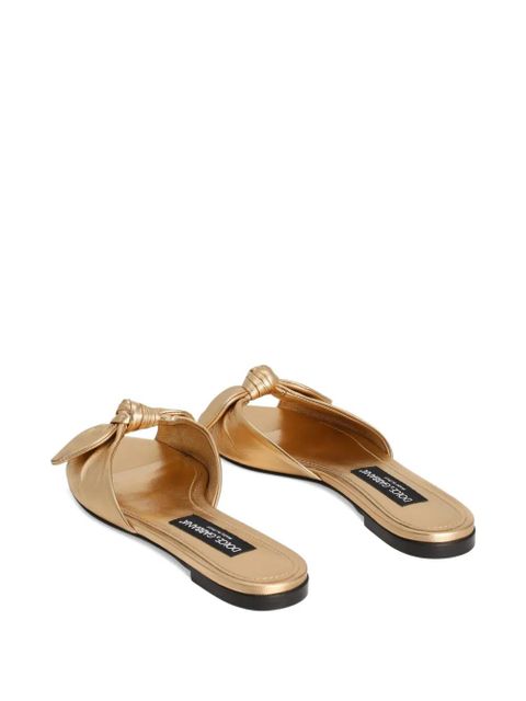 Dolce & Gabbana bow-detail leather sandals - Gold