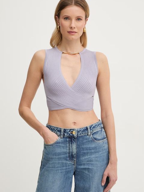 Elisabetta Franchi bluzka kopertowa damska z wiskozy - zdjęcie produktu nr 1