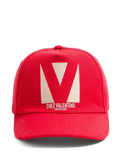 Valentino Garavani Chez cotton baseball cap - Red - zdjęcie produktu nr 1