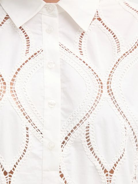 Mos Mosh bluzka bawełniana NOLIN damska kolor biały gładka 174010