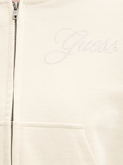 Guess Originals bluza bawełniana damska kolor beżowy z kapturem gładka W5RQ13 K68I1