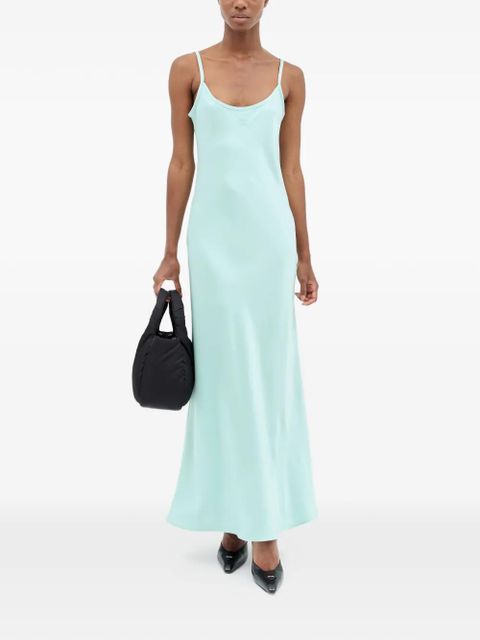 Miu Miu logo-motif maxi dress - Blue