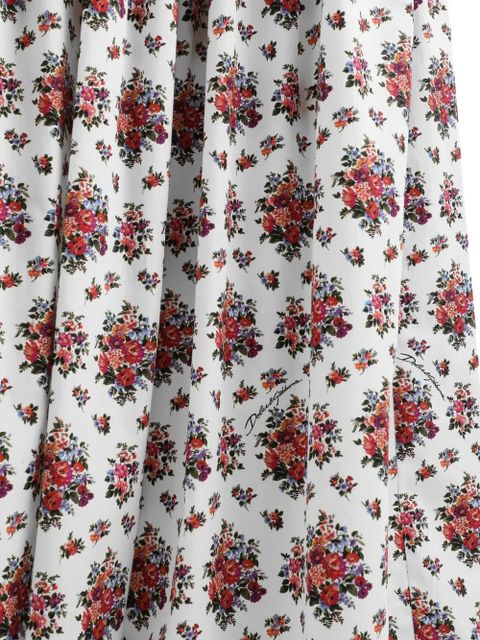 Dolce & Gabbana floral drawstring maxi skirt - White