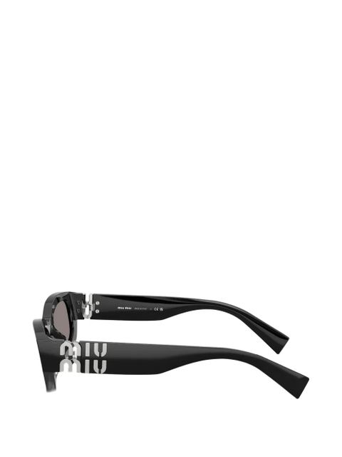 Miu Miu Eyewear logo rectangle sunglasses - Black