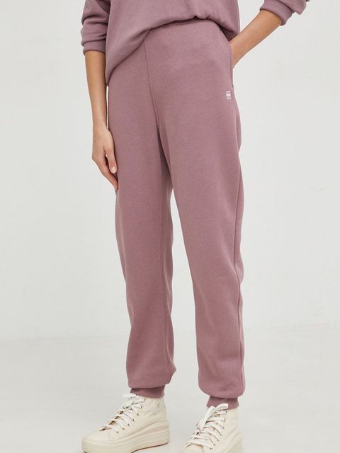 G-Star spodnie dresowe kolor fioletowy gładkie