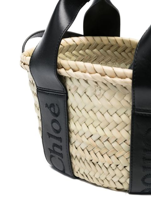 Chloé small Sense raffia tote bag - Neutrals