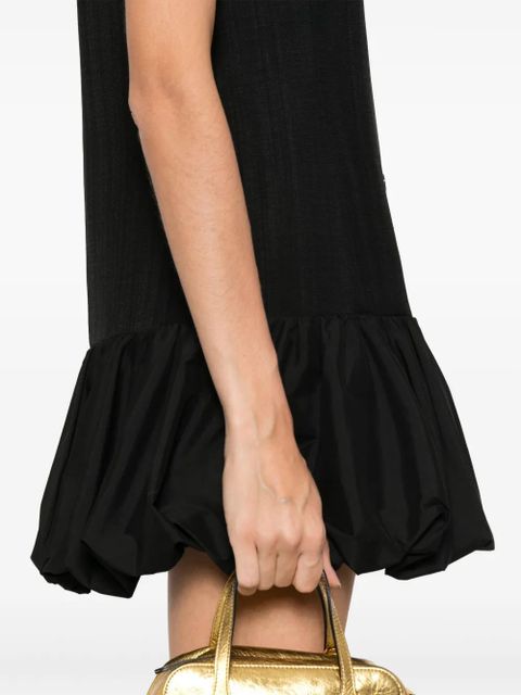 SANDRO puffball-hem midi dress - Black