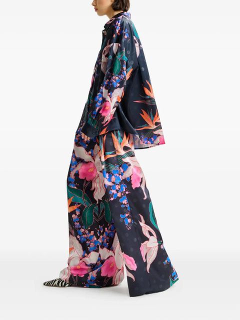 Essentiel Antwerp Ipants floral-print trousers - Black