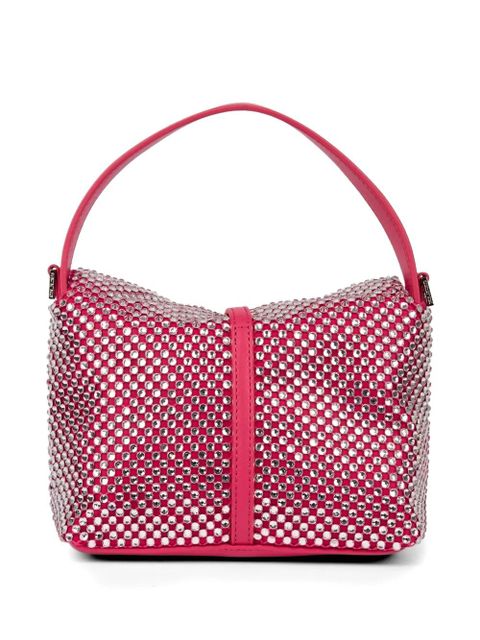 GCDS mini Mega Comma crystal-embellished G-Lock clutch bag - Pink