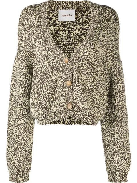 Nanushka two-tone jersey knit cardigan - Yellow - zdjęcie produktu nr 1