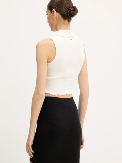 Tommy Jeans top kolor beżowy DW0DW20295