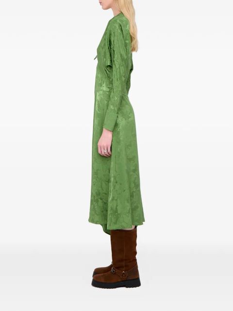 Zadig&Voltaire Rouna horse-jacquard tie midi dress - Green