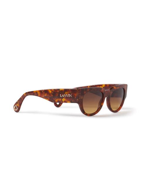 Lanvin tortoiseshell-effect geometric-frame sunglasses - Brown - zdjęcie produktu nr 2