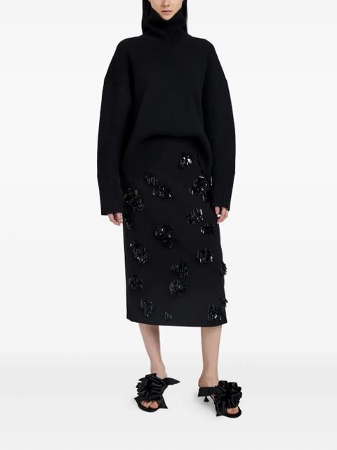 Proenza Schouler Moira embroidered skirt - Black