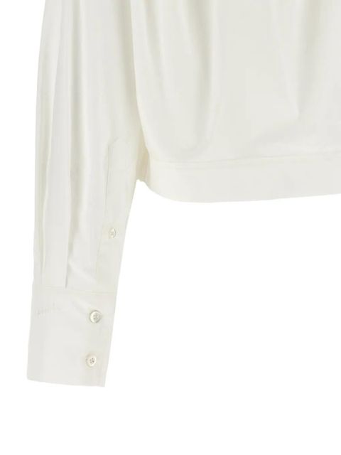 PINKO back curls cropped shirt - Neutrals