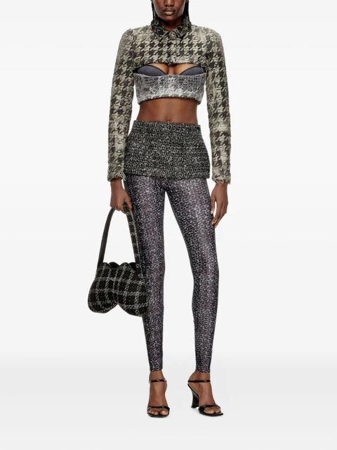 Diesel textured-panelled leggings - Grey