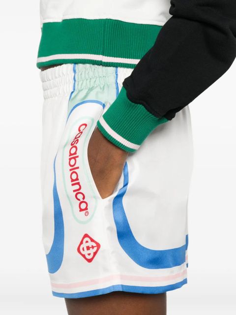 Casablanca Fuji Dream silk shorts - White