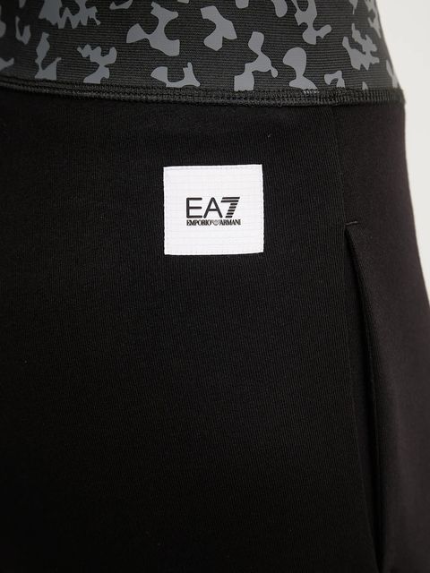 EA7 Emporio Armani spodnie dresowe damskie kolor czarny gładkie AF18880.7W000667
