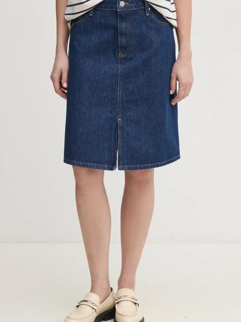 Tommy Hilfiger spódnica jeansowa kolor granatowy mini prosta WW0WW44390 - zdjęcie produktu nr 1