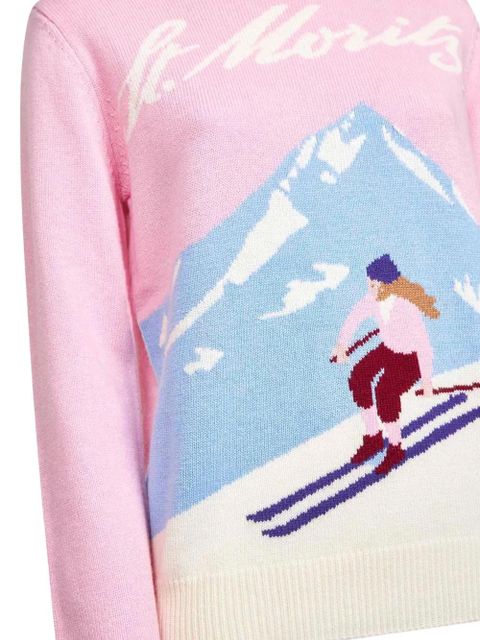 MC2 Saint Barth ski-motif crew-neck sweater - Pink
