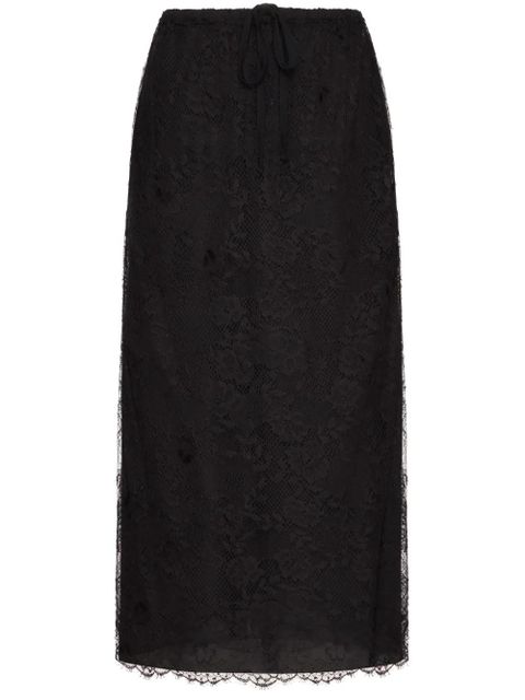 Valentino Garavani lace-detail midi skirt - Black - zdjęcie produktu nr 1