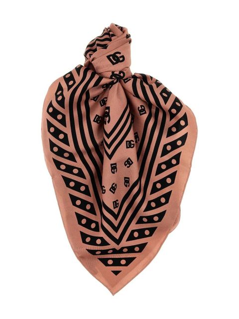 Dolce & Gabbana DNA logo silk scarf - Pink - zdjęcie produktu nr 1