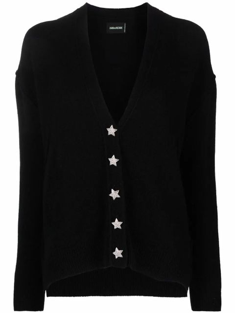 Zadig&Voltaire star button cashmere cardigan - Black - zdjęcie produktu nr 1
