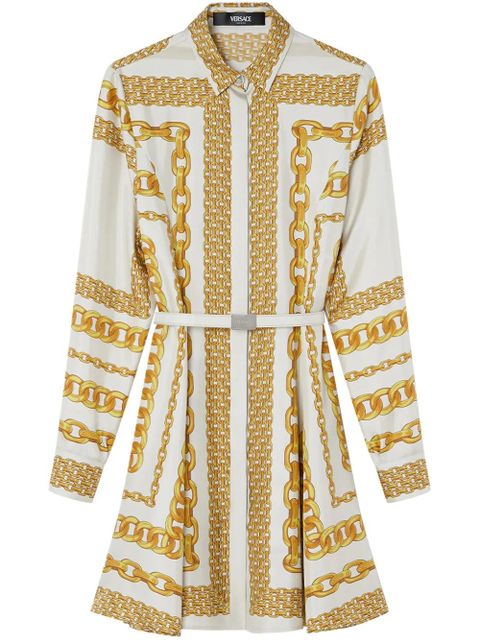Versace Treasure silk midi shirt dress - White - zdjęcie produktu nr 1