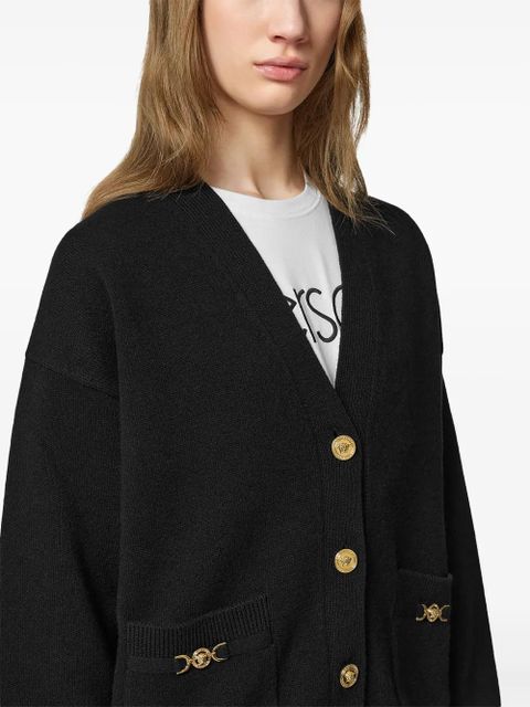 Versace Medusa-plaque V-neck cardigan - Black