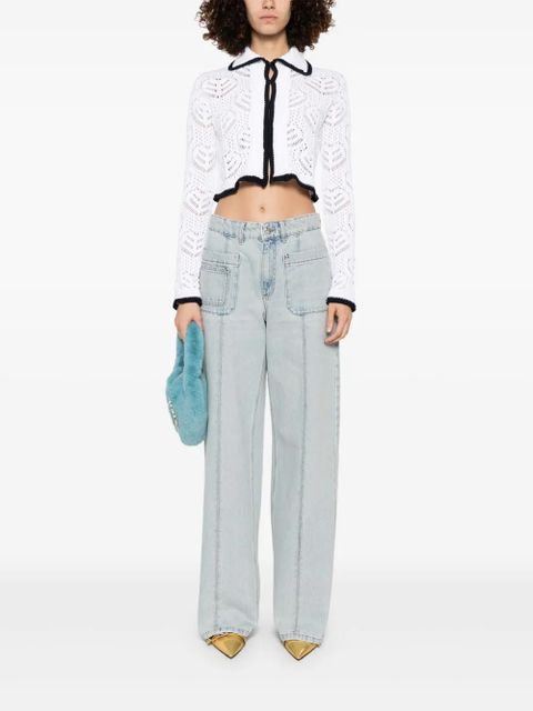 Blumarine logo-embroidered jeans - Blue