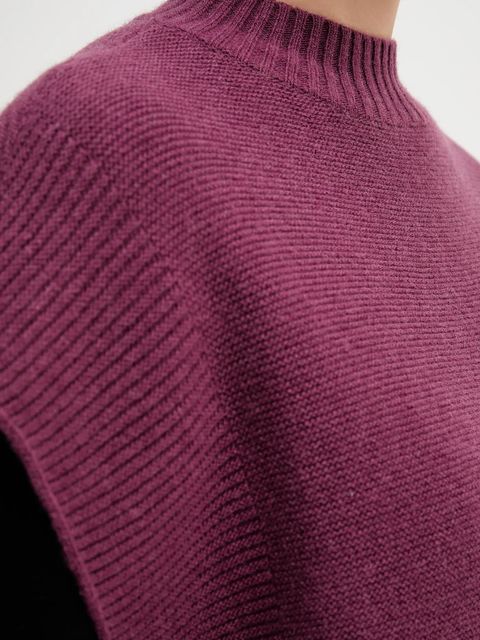 United Colors of Benetton kamizelka z dodatkiem wełny damski kolor fioletowy z półgolfem 1244D10EF