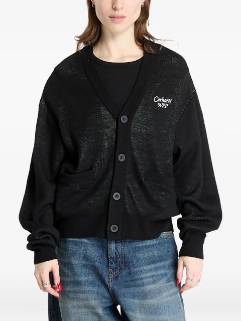 Carhartt WIP logo-embroidered buttoned cardigan - Black