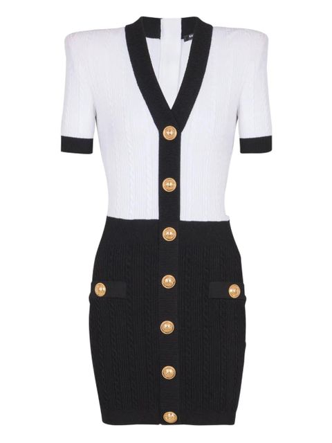 Balmain cable-knit bodycon dress - White - zdjęcie produktu nr 1
