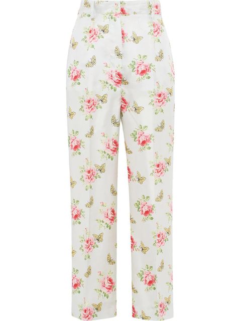 Prada butterfly print trousers - Blue - zdjęcie produktu nr 1