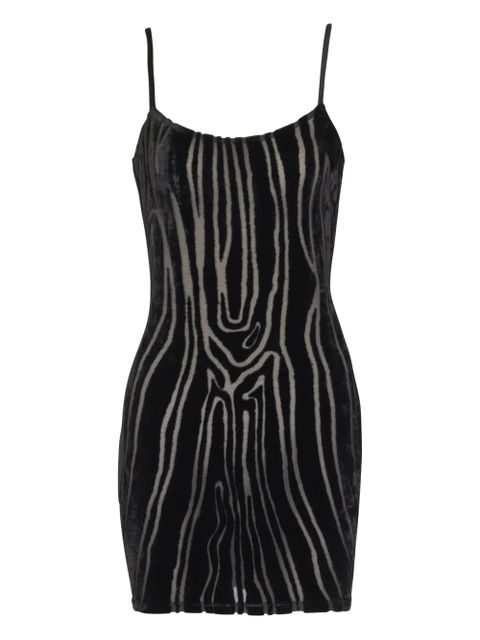 Balmain zebra-print velvet mini dress - Black - zdjęcie produktu nr 1