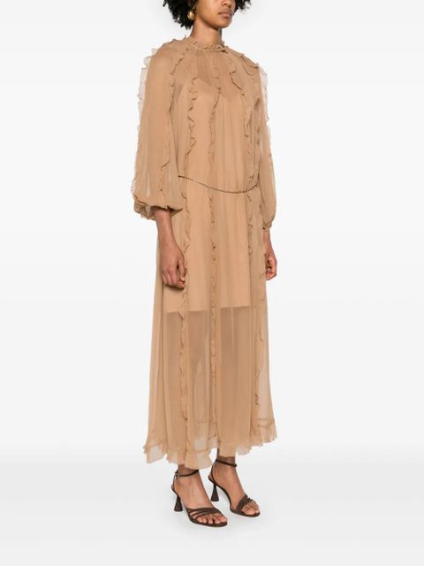 ZIMMERMANN Tranquillity Billow midi dress - Brown