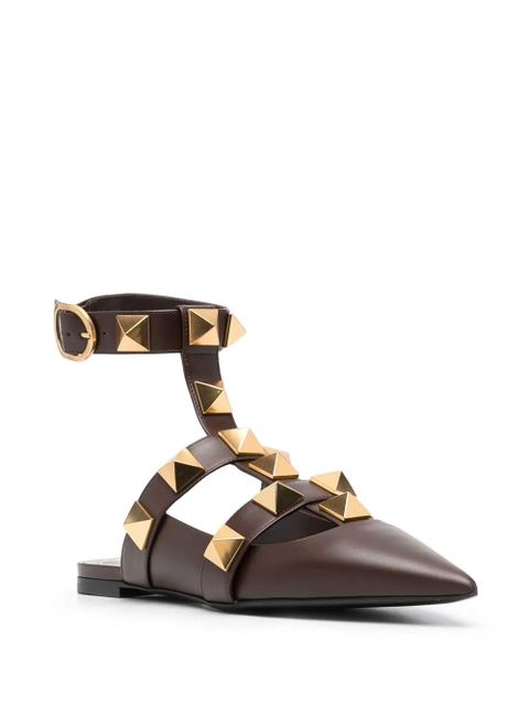 Valentino Garavani Rockstud-detail pointed-toe pumps - Brown - zdjęcie produktu nr 2
