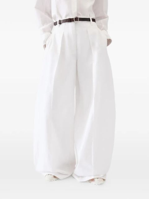 Jacquemus Le Pantalon Ovalo pleated trousers - White - zdjęcie produktu nr 2