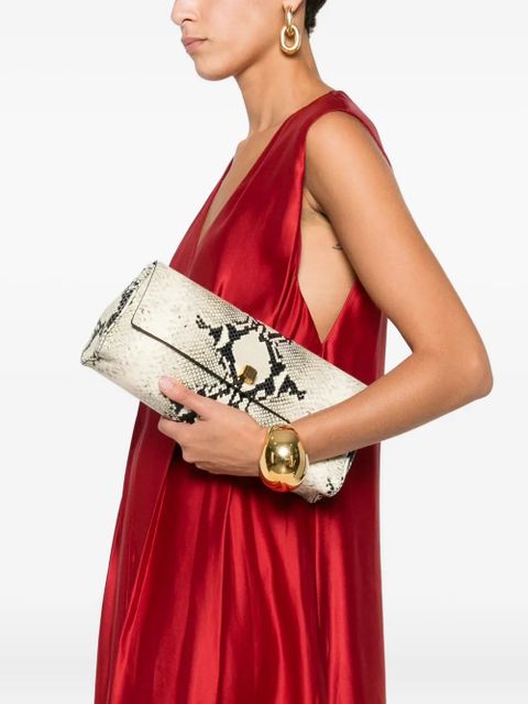 KHAITE snakeskin flap clutch - Neutrals - zdjęcie produktu nr 2