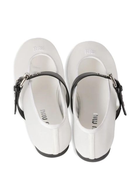 Miu Miu Mesh fabric ballerinas - White