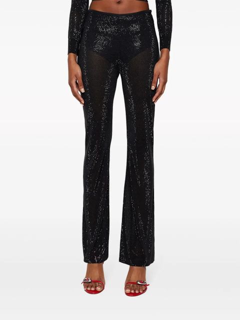 Alexander Wang metallic-threading bootcut trousers - Black