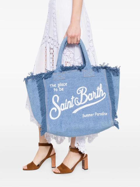 MC2 Saint Barth frayed-detail tote bag - Blue - zdjęcie produktu nr 2